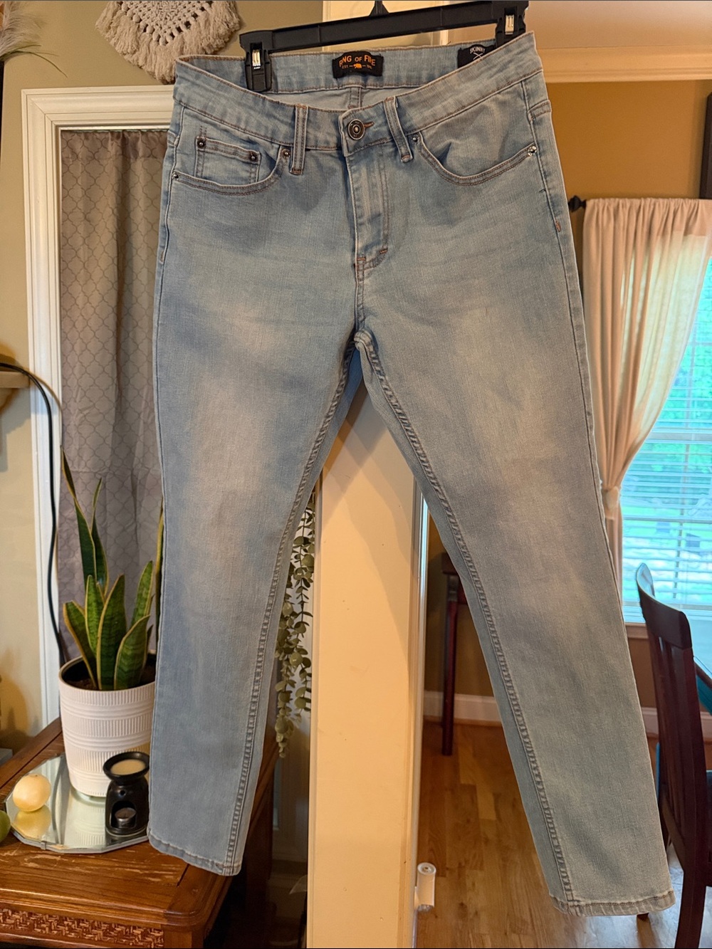 Light Wash Straight Leg Jeans